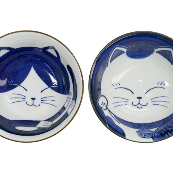 TDS, Tayo Schalen Set, Kawaii Cat Geschenkset, 2Stk mit Essstäbchen, Ø 14,9x6,7cm 500ml, Art.-Nr. 33692