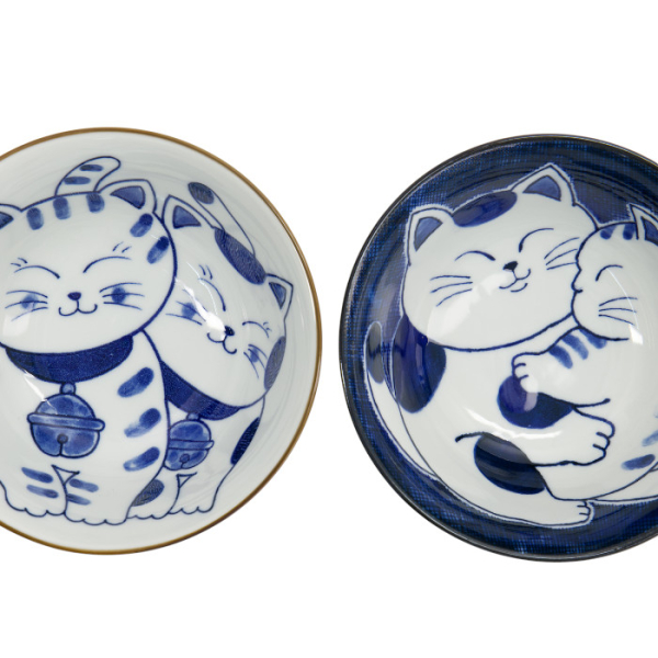 TDS, Tayo Schalen Set, Kawaii Cat Geschenkset, 2Stk mit Essstäbchen, Ø 14,9x6,7cm 500ml, Art.-Nr. 33695
