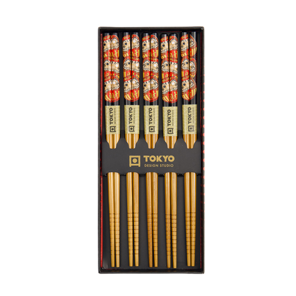 TDS, 5 Paar Essstäbchen-Geschenkset, Daruma, Art.-Nr. 33701