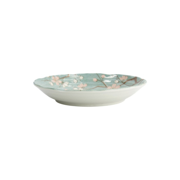 Plate Fujisakura Green, Porcelain, Ø 22 × 4 cm, Item No. 33709