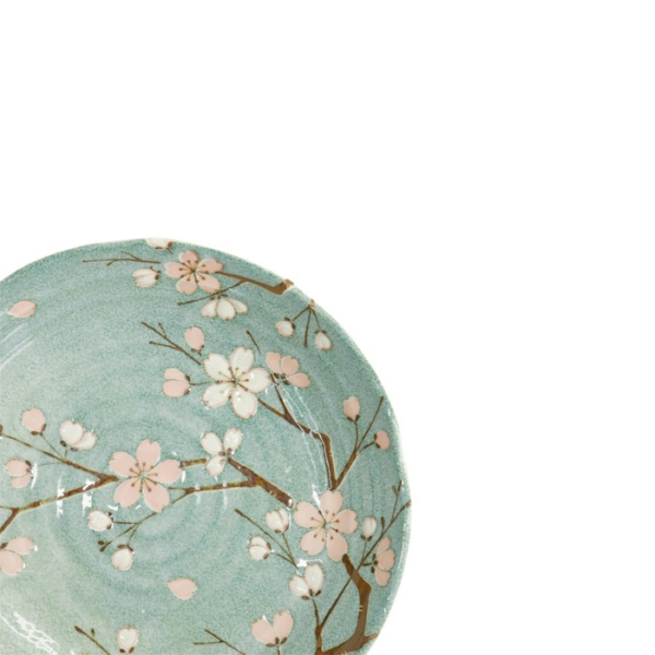 Plate Fujisakura Green, Porcelain, Ø 22 × 4 cm, Item No. 33709