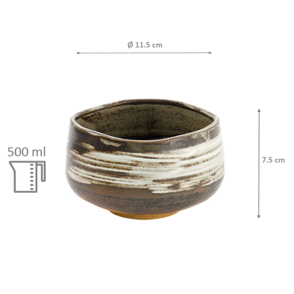 TDS, Matcha Bowl, Shiro Hake, Ø11.5x7.5cm, 500ml, Item No. 33719