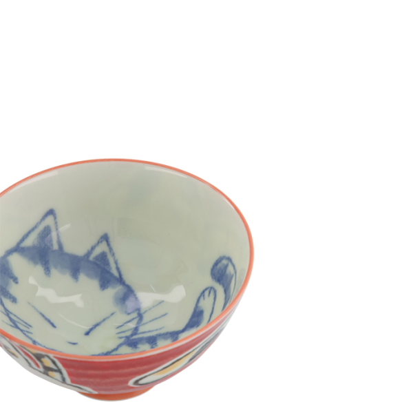 TDS, Reis Schale, Kawaii, Sleeping Cat, Rot, Ø 11,5x6cm - Art Nr. 33765