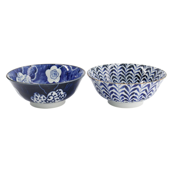 TDS, Mixed Ramen Bowl Gift Set, Blue/White, 2 pcs., Ø 19x8cm 1000ml, Item No. 33789