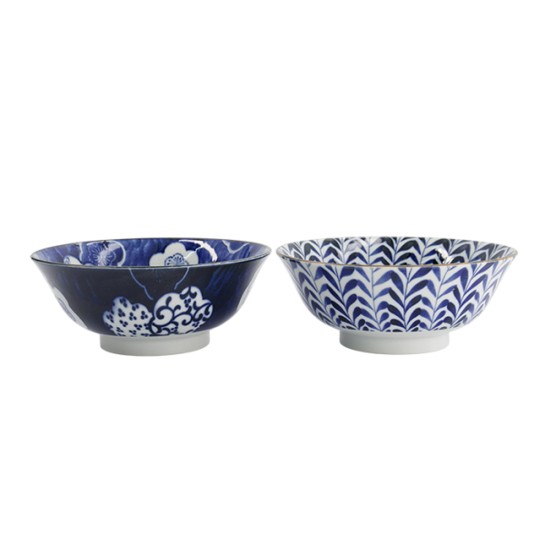 TDS, Mixed Ramen Bowl Gift Set, Blue/White, 2 pcs., Ø 19x8cm 1000ml, Item No. 33789