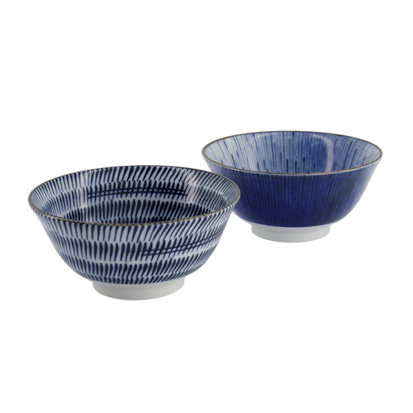 TDS, Tayo Schale Geschenkset m/Essstäbchen, 2 Stk, Blue/White, Ø 15x7cm 500ml , Art.-Nr. 33791