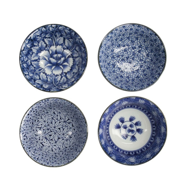 Tayo Bowl Gift Set Hana Blue White, Porcelain, Ø 15 × 7 cm, 500 ml, Item No. 33811