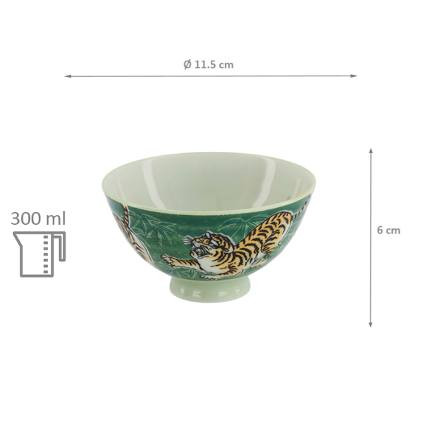 TDS, Reis Schale, Kawaii, Tiger, Grün, Ø 11,5x6cm 300ml - Art Nr. 33828