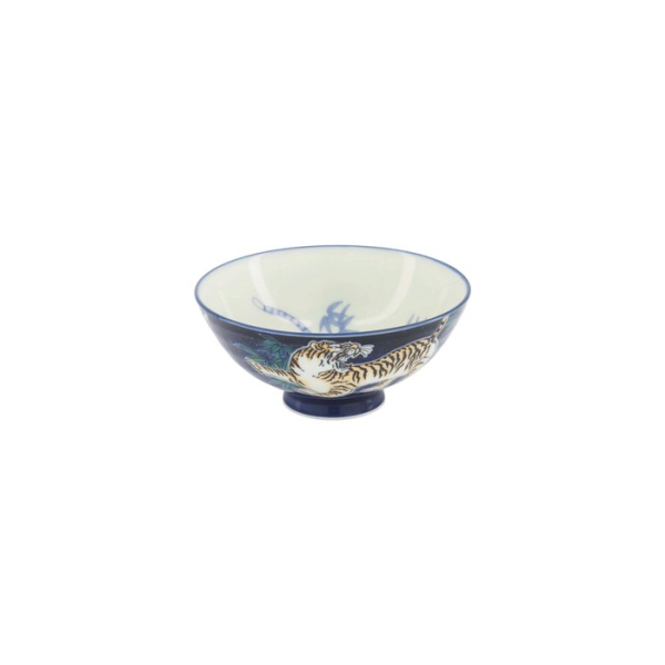 Bowl Kawaii Tiger Blue, Porcelain, Ø 14.5 × 6.5 cm, 500 ml, Item No. 33829