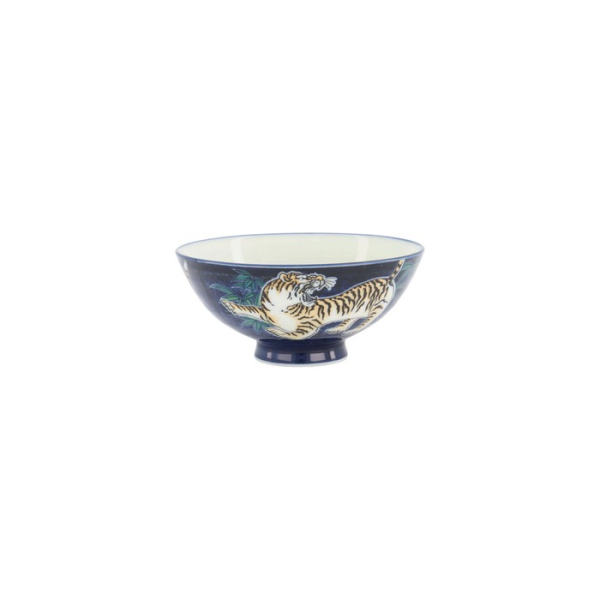 Bowl Kawaii Tiger Blue, Porcelain, Ø 14.5 × 6.5 cm, 500 ml, Item No. 33829