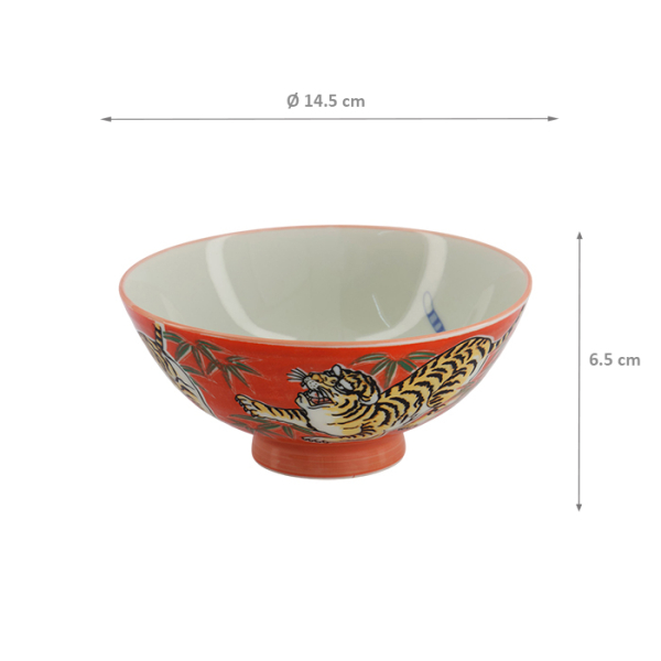 TDS, Bowl, Kawaii, Tiger, Red, Ø 14,5x6,5cm- Item No. 33830