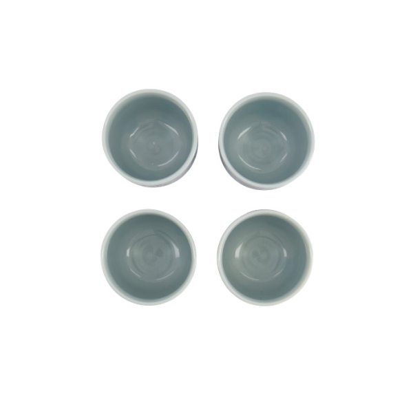 TDS, Teebecher Geschenk-Set, 4 Stücke, Blau/Weiß, Ø 6.5x7.5cm 160ml, Art.-Nr. 33843