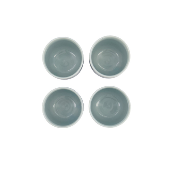 TDS, Teebecher Geschenk-Set, 4 Stücke, Blau/Weiß, Ø 6.5x7.5cm 160ml, Art.-Nr. 33844