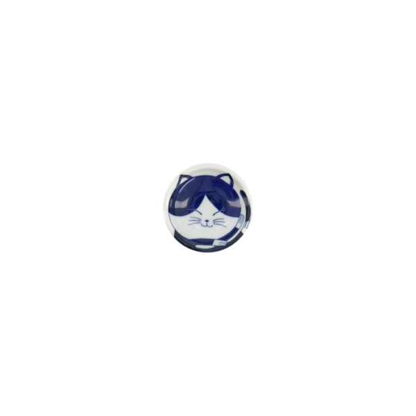 Saucenschale Kawaii Cat Neko Weiß/Blau, Porzellan, Ø 7,5 × 3 cm, Art.-Nr. 33851