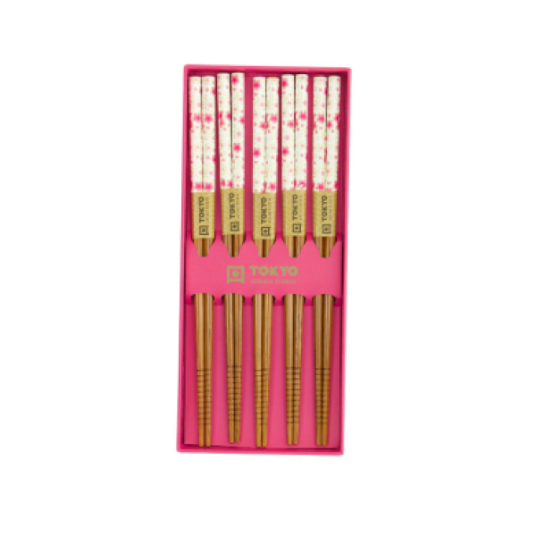 TDS, 5 Paar Essstäbchen, Geshenkset, Pink Blossom, Art.-Nr. 33861