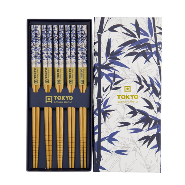TDS, 5 Paar Essstäbchen, Geshenkset, Blue Bamboo, Art.-Nr. 33862