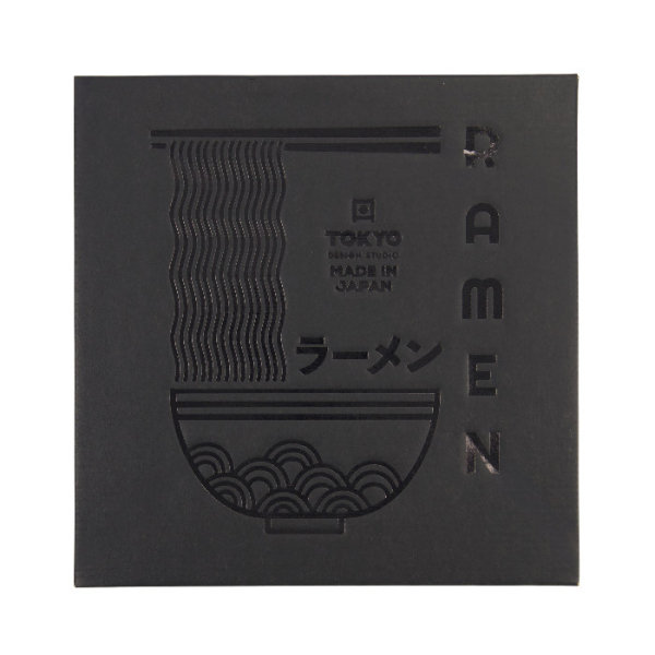 TDS, Ramen Bowl Giftset, Masamura Seikaiha, 6 Pcs, Black, Ø 21.5x9cm 1300ml, Item No. 33899
