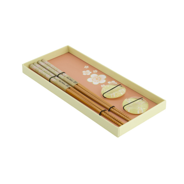 TDS, 2 Paar Essstäbchen, White Blossom inkl. Ablagen, Art.-Nr. 33920