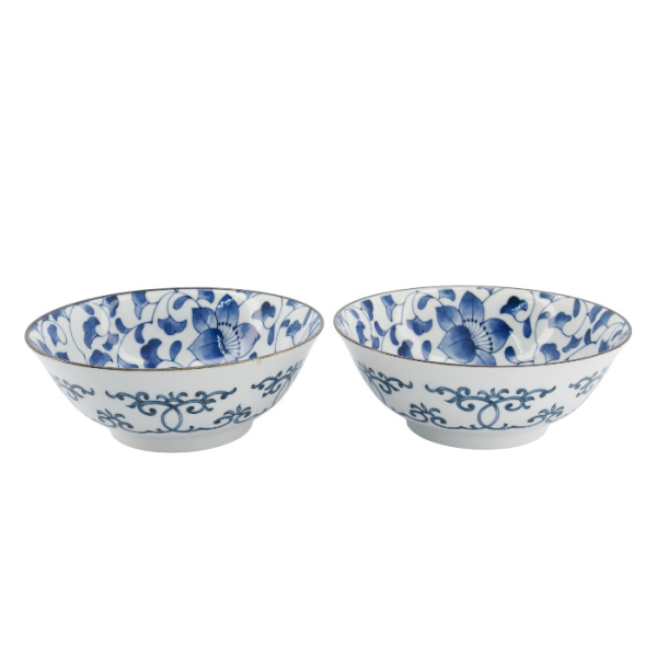 TDS, Ramen Bowl Gift Set, Blue, 2 pcs., Ø 19x7.5cm 1100ml, Item No. 33941