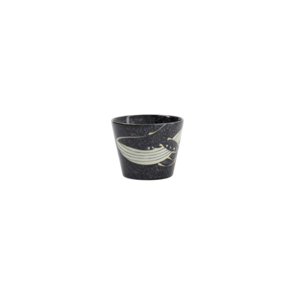Tokyo Design Studio Soba-Tasse Kawaii Black Whale Schwarz, Porzellan, Ø 8,6 × 6,9 cm, 210 ml