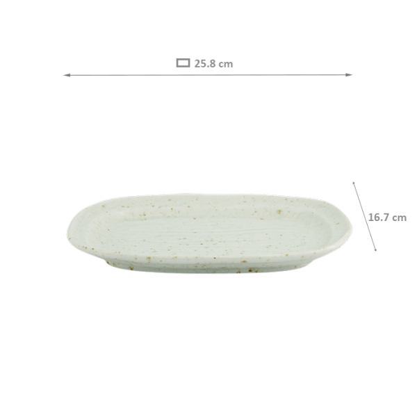 TDS, Oval Plate, Teppun Konahiki, White, 25.8x16.7cm , Item No. 33967