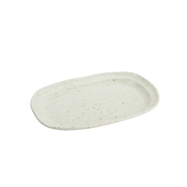 TDS, Oval Plate, Teppun Konahiki, White, 25.8x16.7cm , Item No. 33967