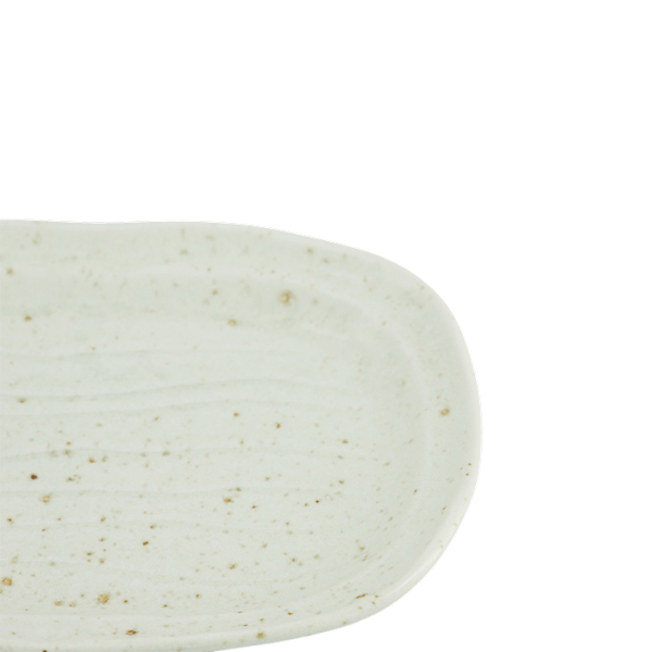 TDS, Oval Plate, Teppun Konahiki, White, 25.8x16.7cm , Item No. 33967