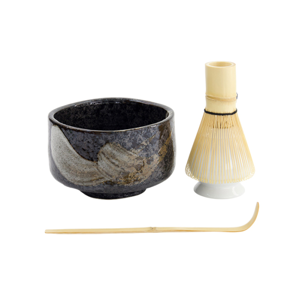 TDS, Matcha Giftset, Black Brush,  4Pcs, 12x7.5cm Item No. 33975
