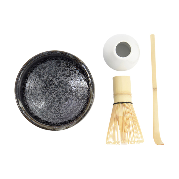 TDS, Matcha Giftset, Black Brush,  4Pcs, 12x7.5cm Item No. 33975