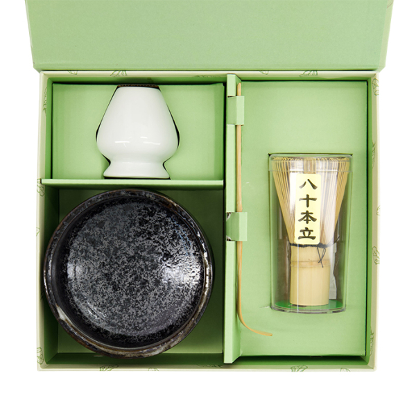 TDS, Matcha Giftset, Black Brush,  4Pcs, 12x7.5cm Item No. 33975
