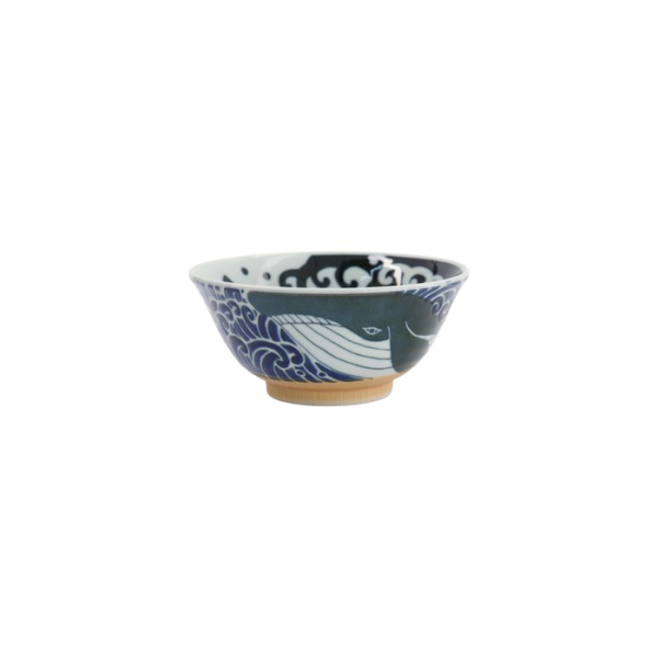 Tayo Bowl Kawaii Whale Blue/White, Porcelain, Ø 14.9 × 6.9 cm, 300 ml, Item No. 34009