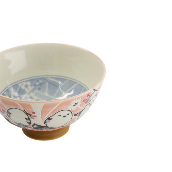 TDS, Rice Bowl, Kawaii Bird Pink, Ø 11.5x6.2cm 300ml, Item No. 34033