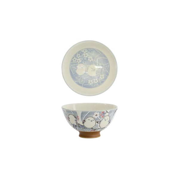 Tokyo Design Studio Reisschale Kawaii Bird Grau, Porzellan, Ø 11,5 × 6,2 cm, 300 ml