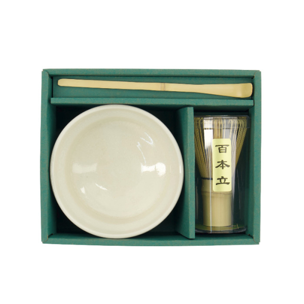 TDS, Matcha Bowl Giftset , 3-piece set, 12.5x7.2 cm, White, Item No. 34059
