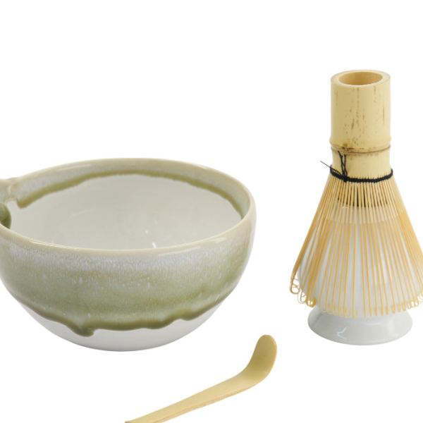 TDS, Matcha Bowl Giftset, 4-piece set, 14.5 x 6.5 cm, Sasa Green, Item No. 34079