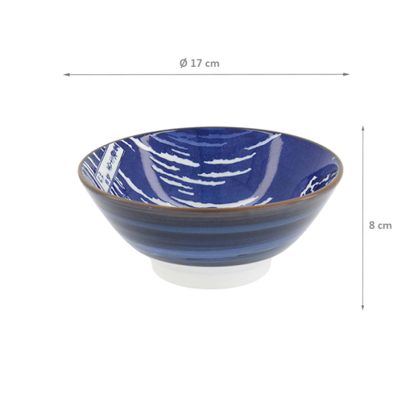 TDS, Ramen schale, Hokusai Fuji , Blau/Weiß, Ø 17x8cm- Art Nr. 34160