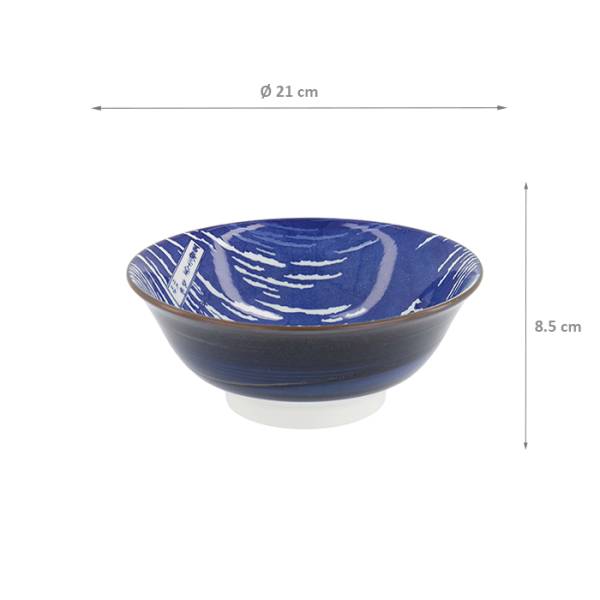 TDS, Ramen schale, Hokusai Fuji , Blau/Weiß, Ø 21x8,5cm- Art Nr. 34161