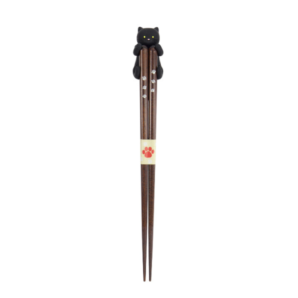 TDS, Chopsticks including Rest, Giftset, Cat, Black - Item No. 34175