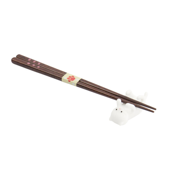 TDS, Chopsticks including Rest, Giftset, Cat, White - Item No. 34177