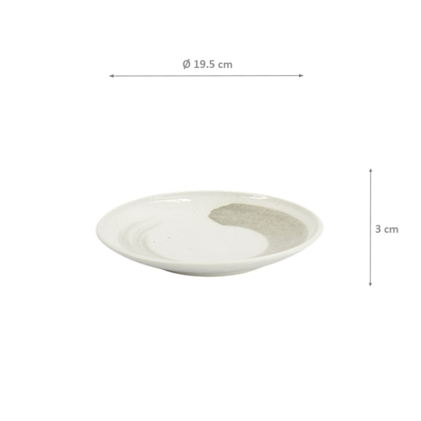 TDS, Plate, Yuki Kobiki, White, Ø 19.5 x 3 cm, Item No. 34242
