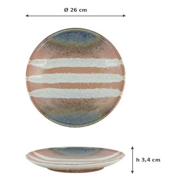Teller Suisho Aka-cha Braun, Porzellan, Ø 26 × 3,4 cm, Art.-Nr. 34250