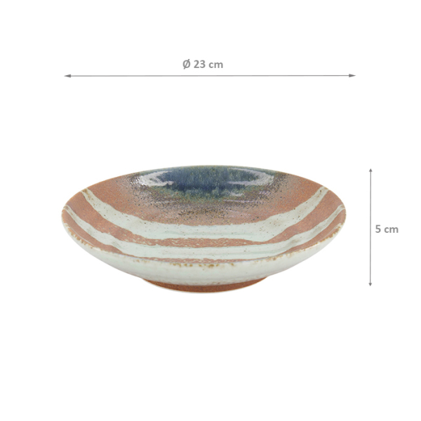 TDS, Deep Plate, Aka-cha Suisho, Ø 23x5cm, Br -Item no. 34251