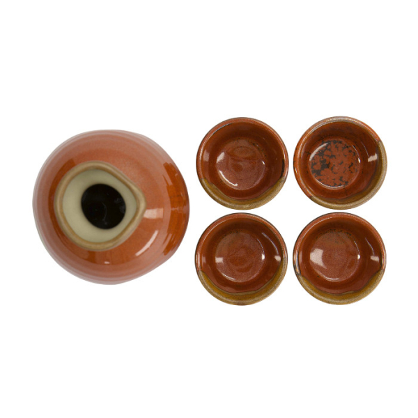 TDS, Sake Set 1:4, Tessa Red , 5 Stk, 8,5x14cm + 5,4x3,4cm (360ml +40ml), Art.-nr. 34306