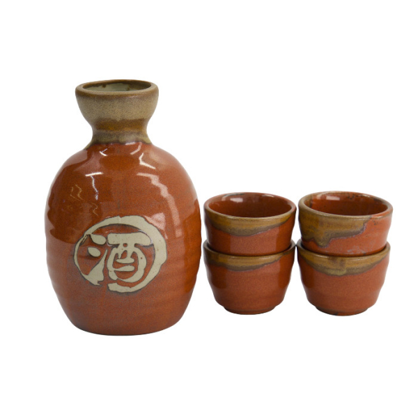 TDS, Sake Set 1:4, Tessa Red , 5 Stk, 8,5x14cm + 5,4x3,4cm (360ml +40ml), Art.-nr. 34306