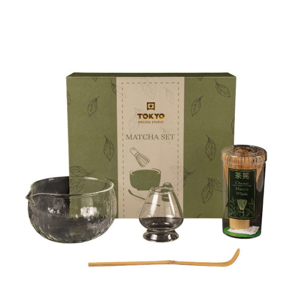 TDS, Matcha Bowl Giftset , Glass, 4-piece set, 12.5 x 7.5 cm, Item No. 37203