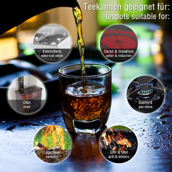 gusseiserne Teekanne, Arare, 0,6 l, verschiedene Farben erhältlich, Artikel-Nr. A06