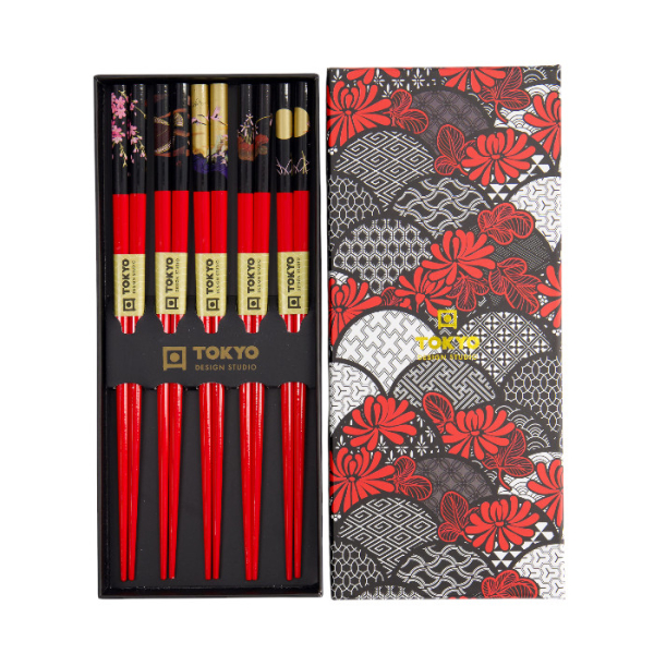 TDS, Chopstick Set, Kitchenware, 5 pair, 22,5 cm, Item No. 4079