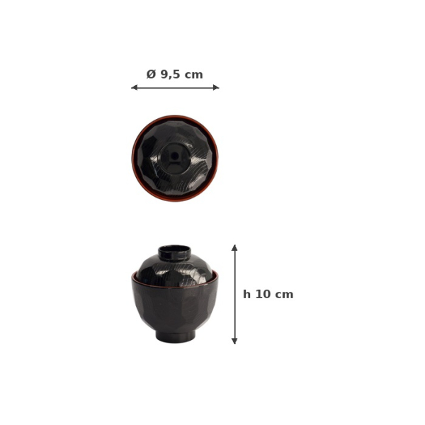 Bowl with Lid ABS Lacquerware, ABS Plastic, Ø 9.5 × 10 cm, Item No. 4116