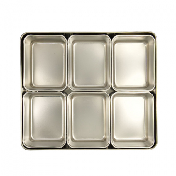 TDS, Seasoning Container, Stainless Steel, 6 Pcs, 33 x 28.4 x 6.3 cm, Item No. 4118