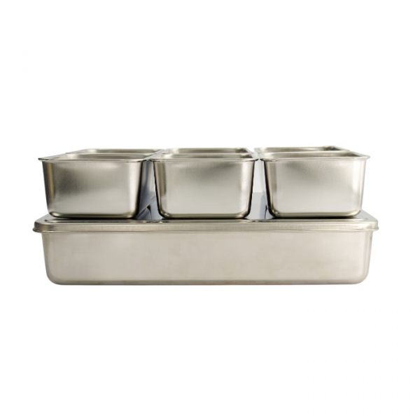 TDS, Seasoning Container, Stainless Steel, 6 Pcs, 33 x 28.4 x 6.3 cm, Item No. 4118